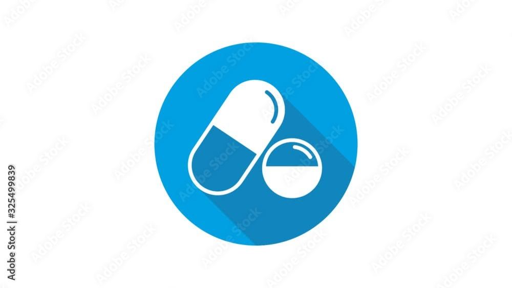 Blue motion graphic icon animation pills Blue motion graphic icon animation pills