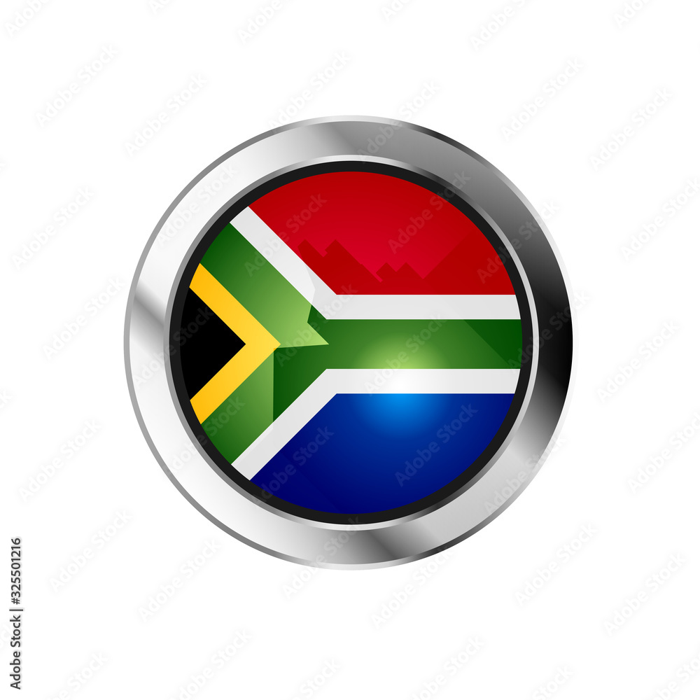 Web flag metal sphere button of south-africa Web flag metal sphere button of south-africa