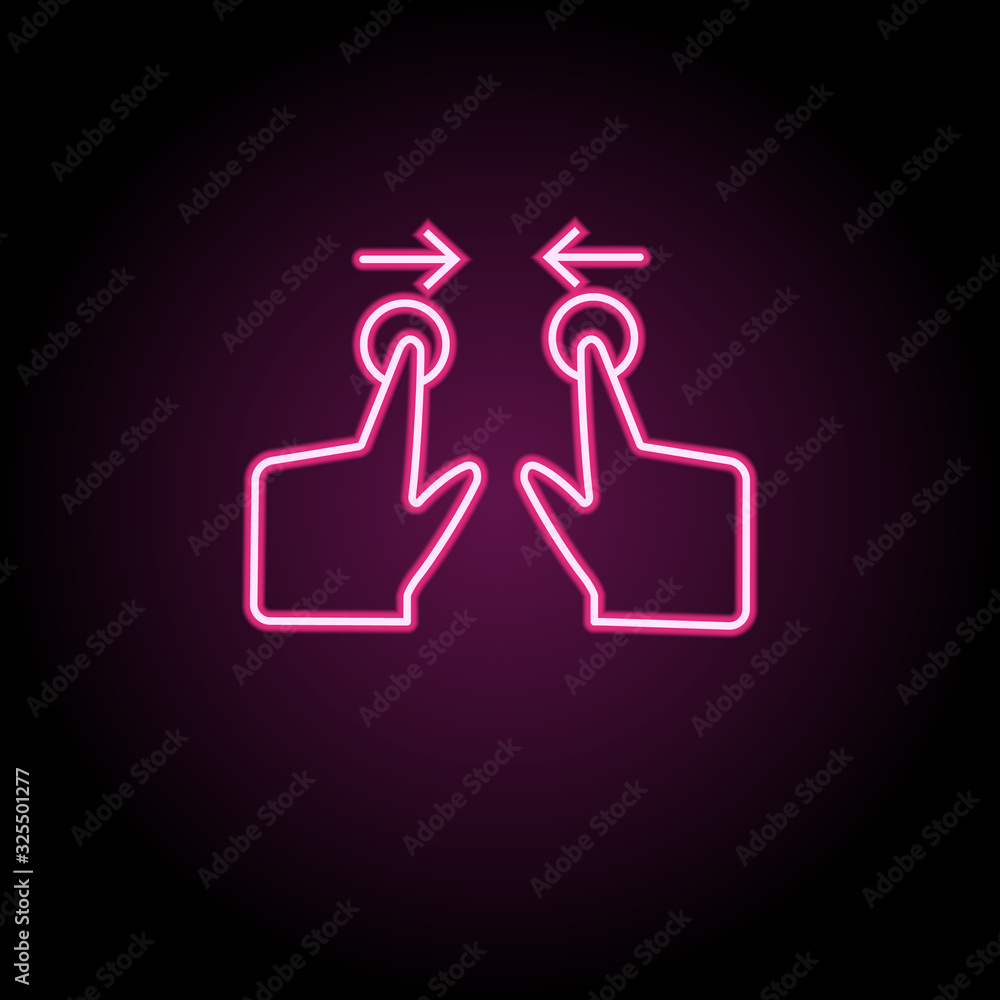 Swipe, fingers, screen neon icon. Simple thin line, outline vector of touch gesture icons for ui and ux, website or mobile application Swipe, fingers, screen neon icon. Simple thin line, outline vector of touch gesture icons for ui and ux, website or mobile application