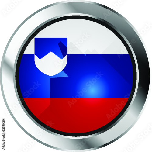 Free Download flag metal sphere button of slovenia - GFXLoad