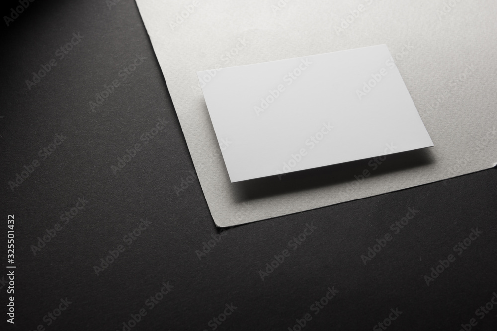 Business cards blank. Mockup on color background. Flat Lay. copy space for text Business cards blank. Mockup on color background. Flat Lay. copy space for text