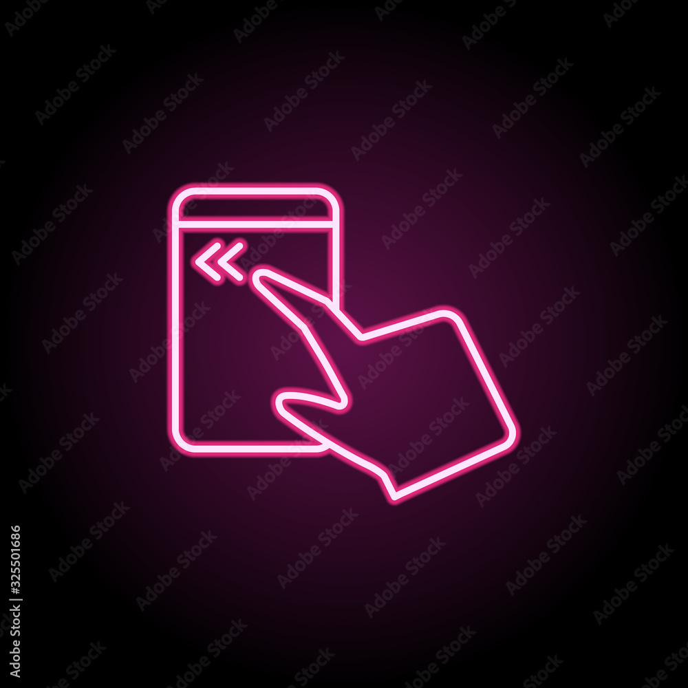 Smartphone, zoom free, touch neon icon. Simple thin line, outline vector of touch gesture icons for ui and ux, website or mobile application Smartphone, zoom free, touch neon icon. Simple thin line, outline vector of touch gesture icons for ui and ux, website or mobile application