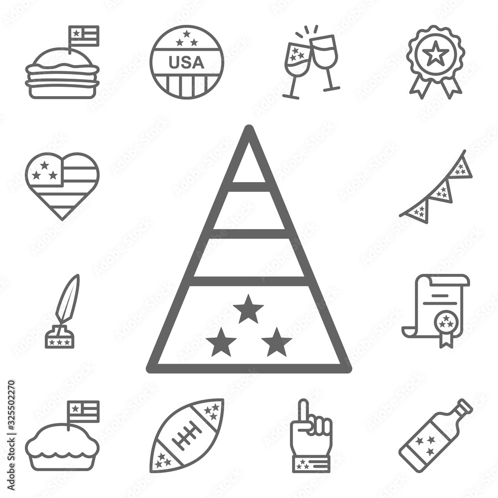 Fototapeta premium Fun hat, USA icon. 4th of July icons universal set for web and mobile
