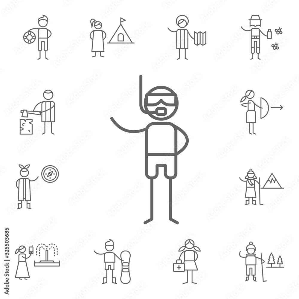 Fototapeta premium Diver icon. Adventure icons universal set for web and mobile