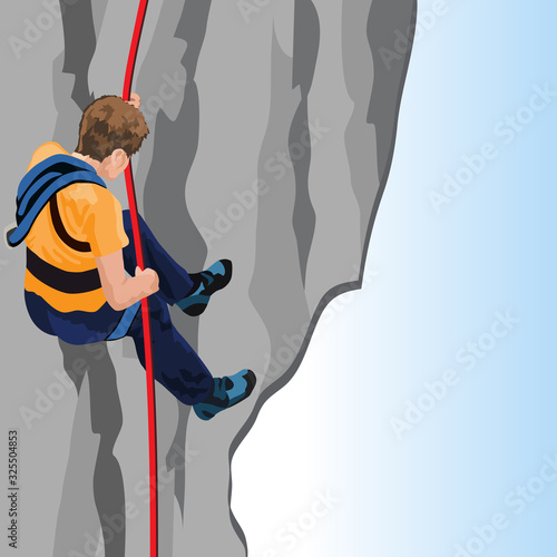 Mountain climbing vector