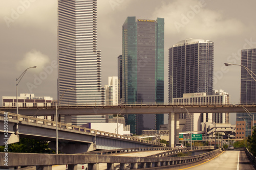 Skyscrapers in the business center of Miami.