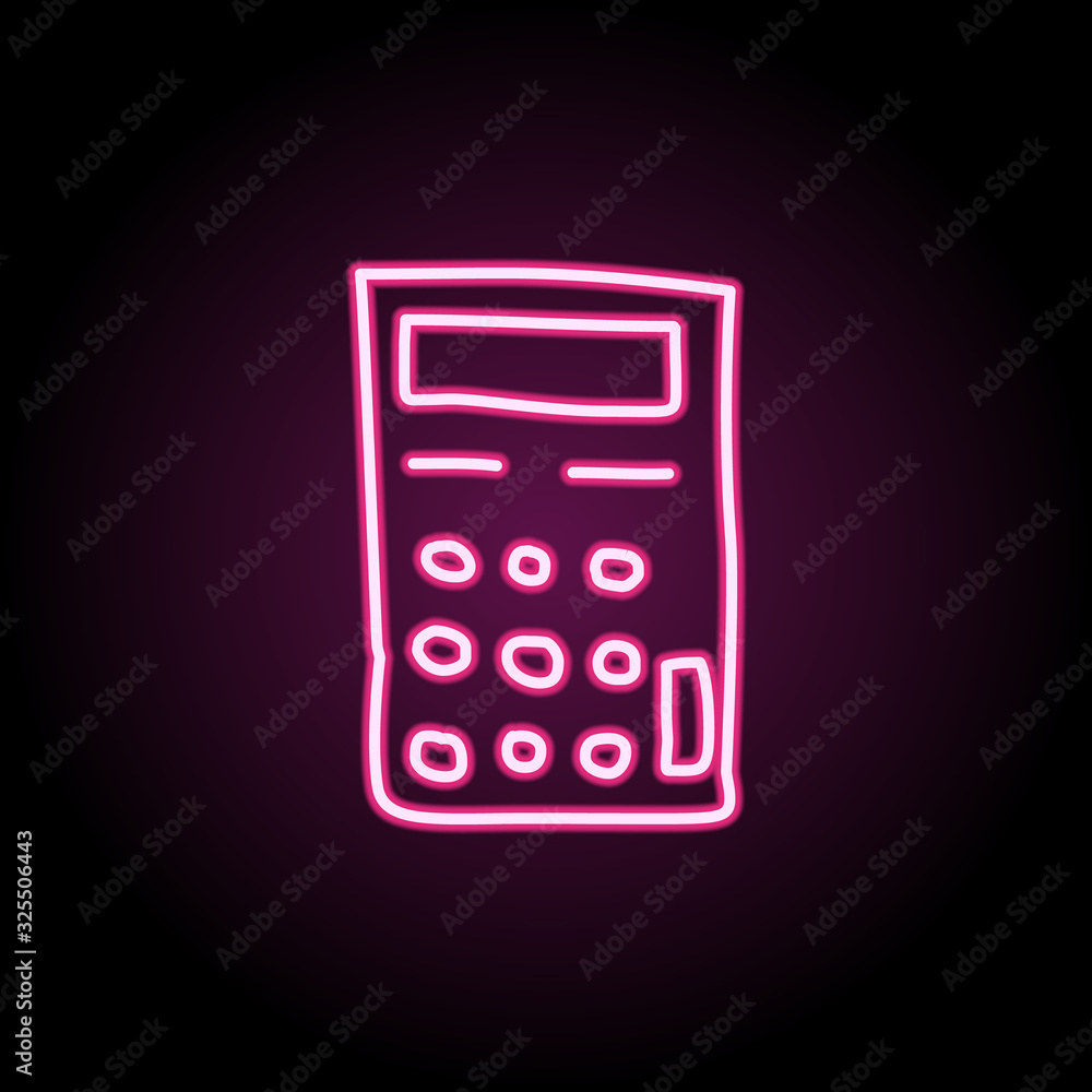 Calculator sketch neon icon. Simple thin line, outline vector of education icons for ui and ux, website or mobile application Calculator sketch neon icon. Simple thin line, outline vector of education icons for ui and ux, website or mobile application