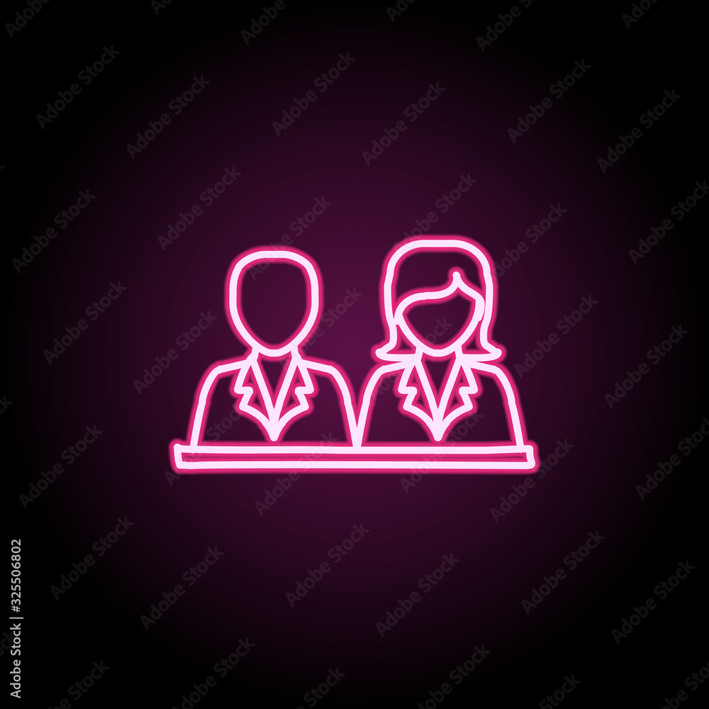 Pupils sketch neon icon. Simple thin line, outline vector of education icons for ui and ux, website or mobile application Pupils sketch neon icon. Simple thin line, outline vector of education icons for ui and ux, website or mobile application