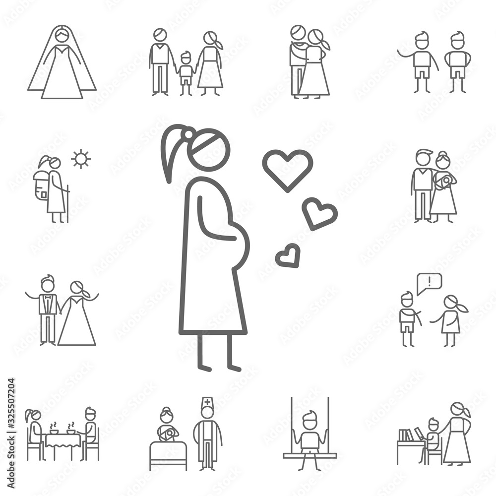 Pregnant, woman icon. Family life icons universal set for web and mobile