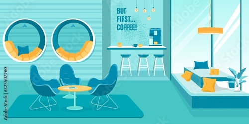 Rest Zone Interior in Coworking Business Center