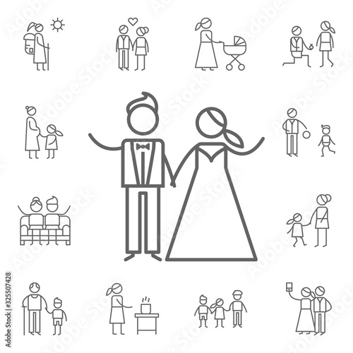 Bride, groom icon. Family life icons universal set for web and mobile