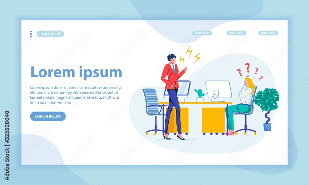 Executive Reprimand Landing Page Vector Template Executive Reprimand Landing Page Vector Template