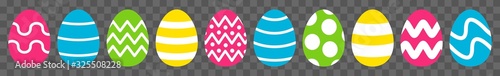 Easter Egg Icon Color | Painted Eggs Illustration | Happy Easter Hunt Symbol | Holiday Logo | April Spring Sign | Isolated | Variations photo