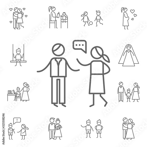 Argument, family icon. Family life icons universal set for web and mobile