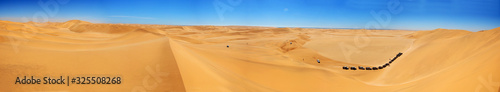 Panoramic view of Desert scape over the Namib desert in north west africa 