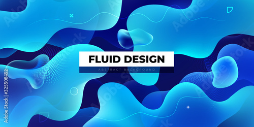 Liquid color background design. Blue Fluid gradient shapes composition. Futuristic design posters. Eps10 vector.