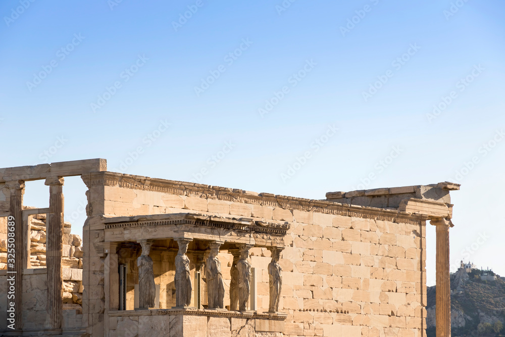 Fototapeta premium View of Acropolis. Famous place in Athens - capital of Greece. Ancient monuments.