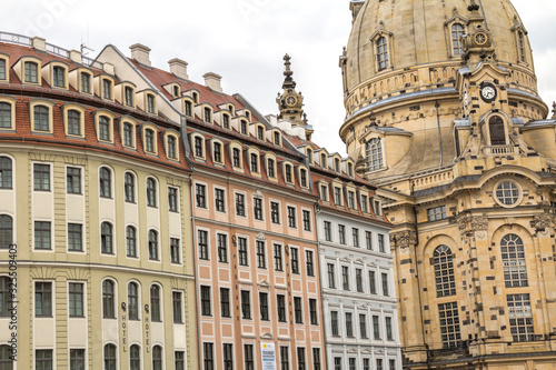 A View of The Dresden Frauenkirche (Evangelical-Lutheran Church of Saxony) in Dresden, Germany.