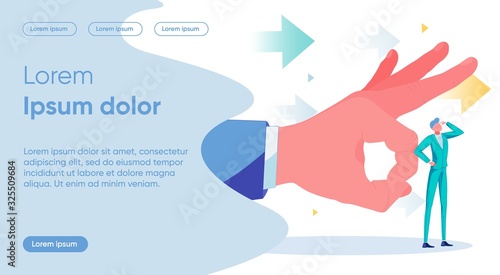 Push to Idea Flat Landing Page Vector Template