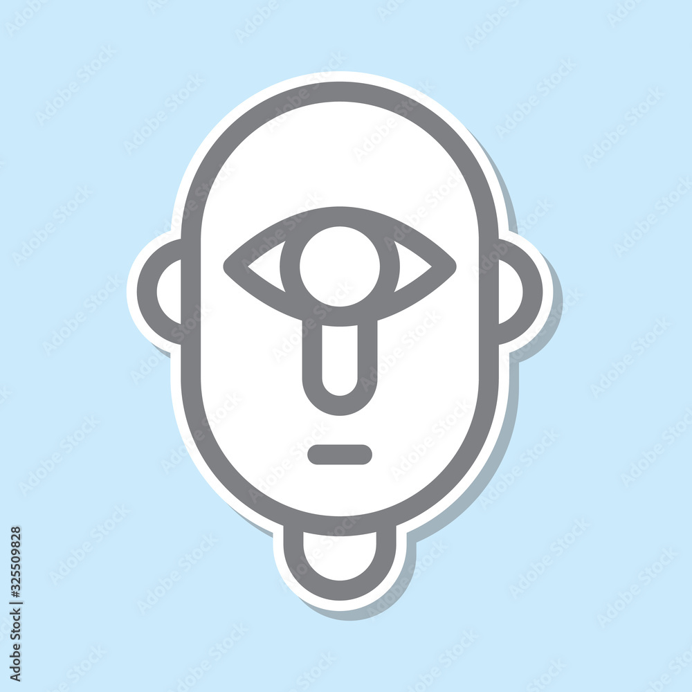 Cyclops sticker icon. Simple thin line, outline vector of mythology icons for ui and ux, website or mobile application Cyclops sticker icon. Simple thin line, outline vector of mythology icons for ui and ux, website or mobile application