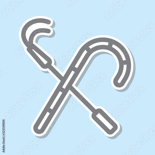 Crook sticker icon. Simple thin line, outline vector of mythology icons for ui and ux, website or mobile application