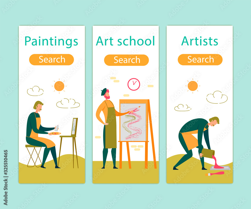 Artists Create Paintings in Art School Mobile App