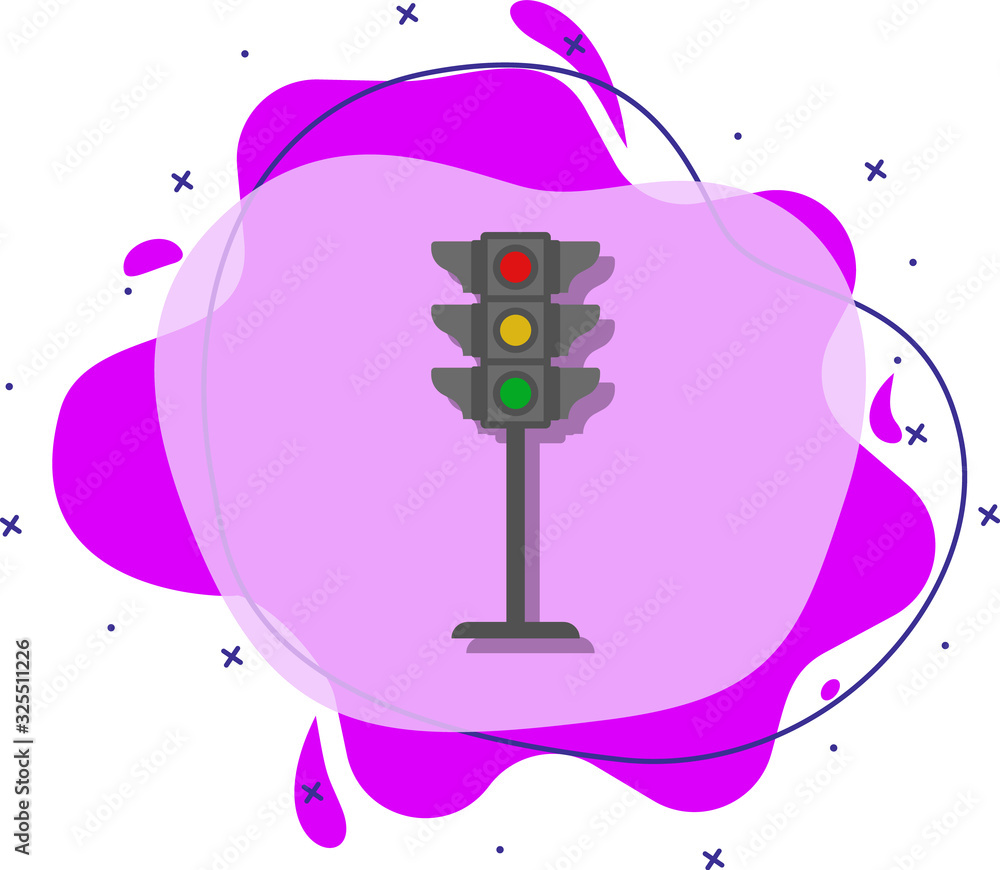 Traffic lamps colored icon. Simple color vector of road signs and ...