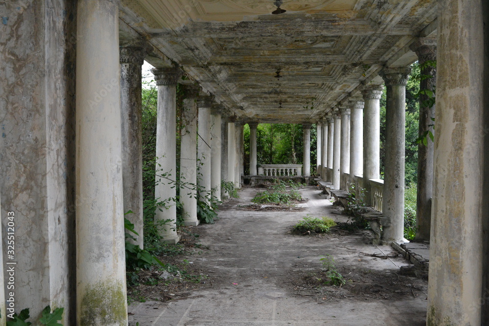 abandoned railway platform in Gagra. Abkhazia