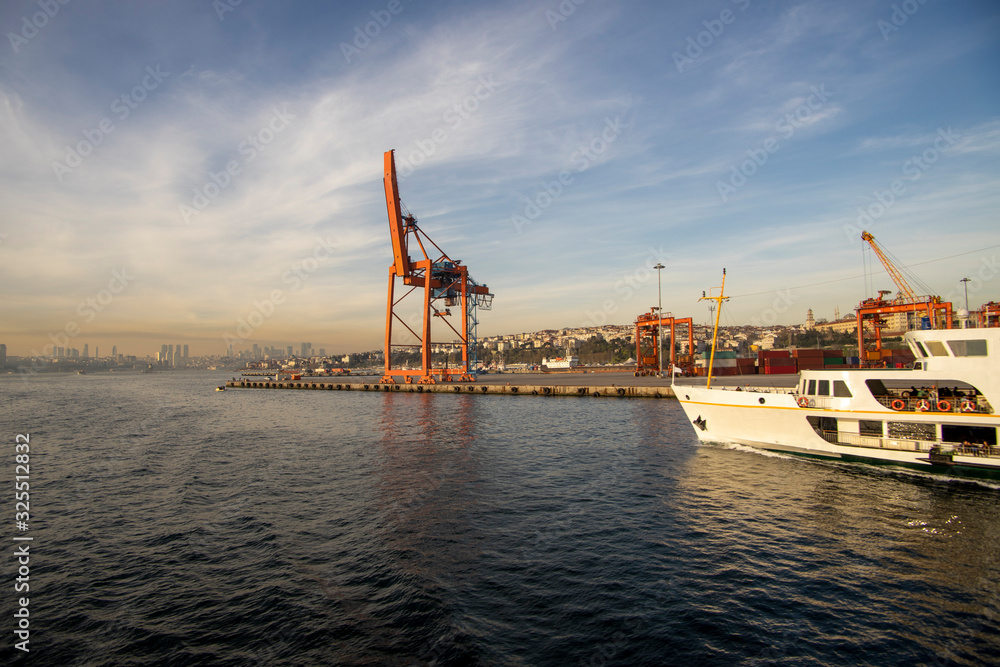 crane at empty container port