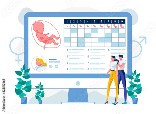 Prenatal Child Development Calendar Illustration