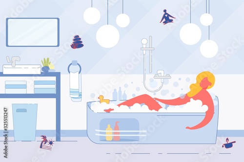 Pleasant to Take Relaxing Bath with Air Foam.