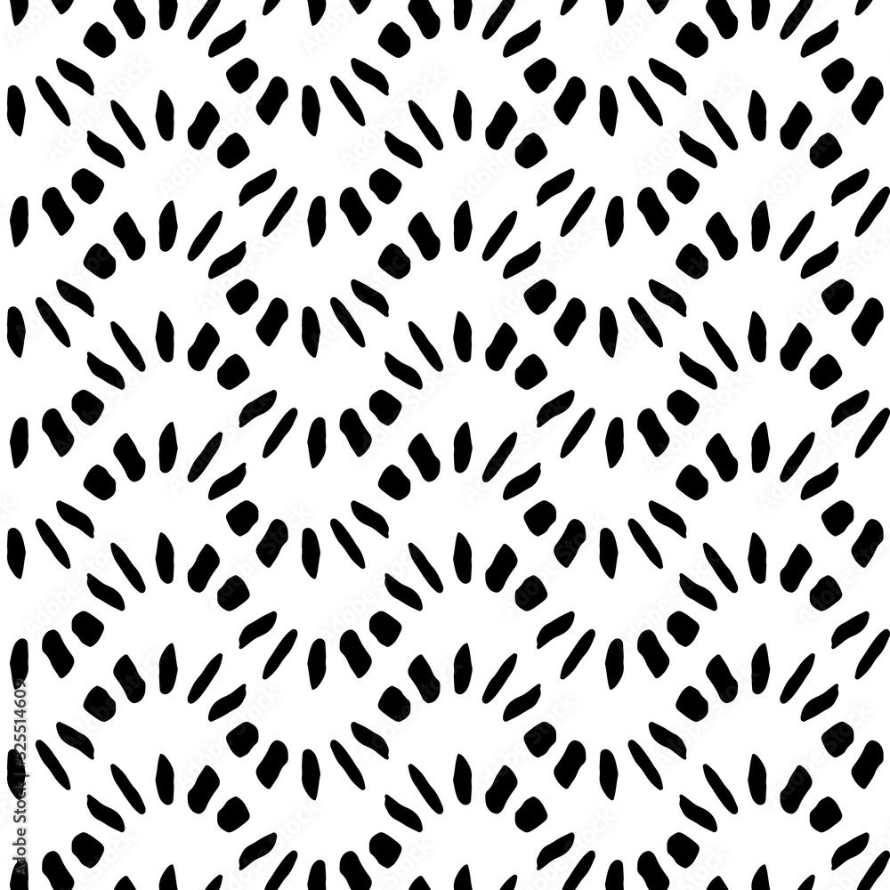 Abstract hand drawn seamless pattern. Ink mark.