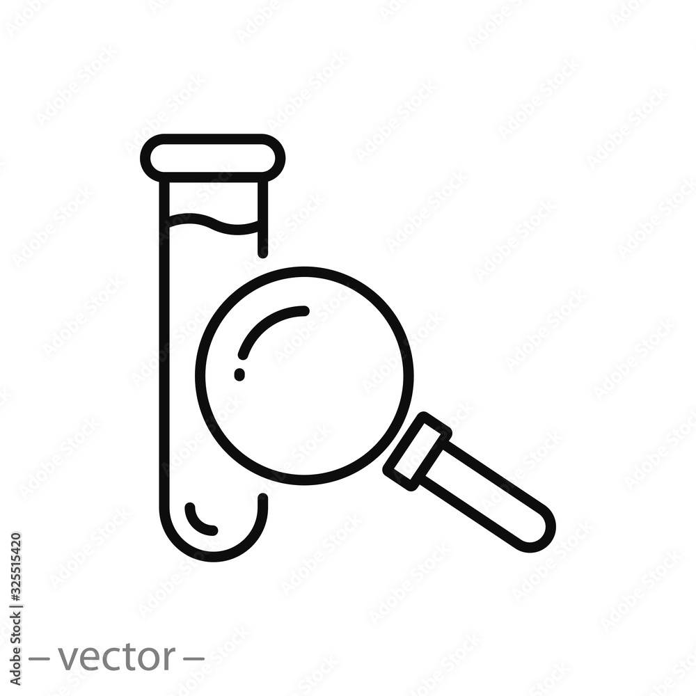 test blood on hiv or diabetes icon, laboratory analysis on infection or