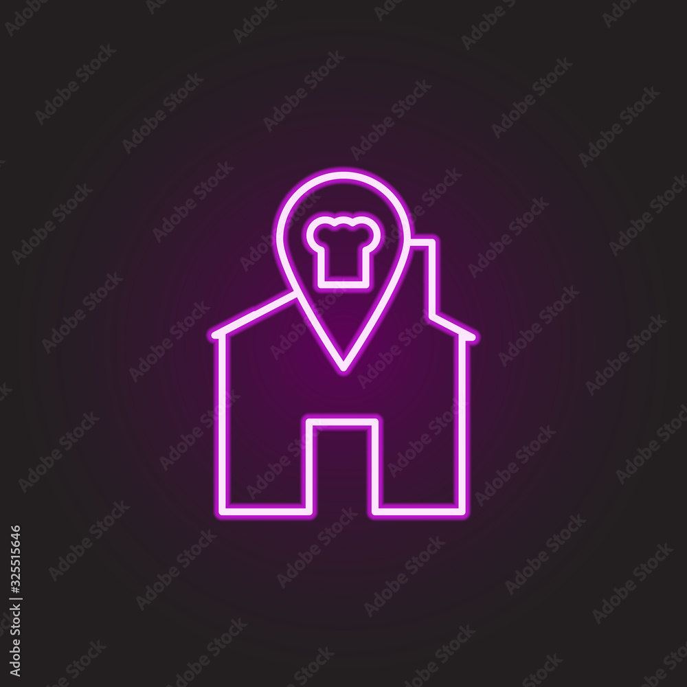 Food, a piece of pizza neon style icon. Simple thin line, outline vector of food and drink icons for ui and ux, website or mobile application Food, a piece of pizza neon style icon. Simple thin line, outline vector of food and drink icons for ui and ux, website or mobile application