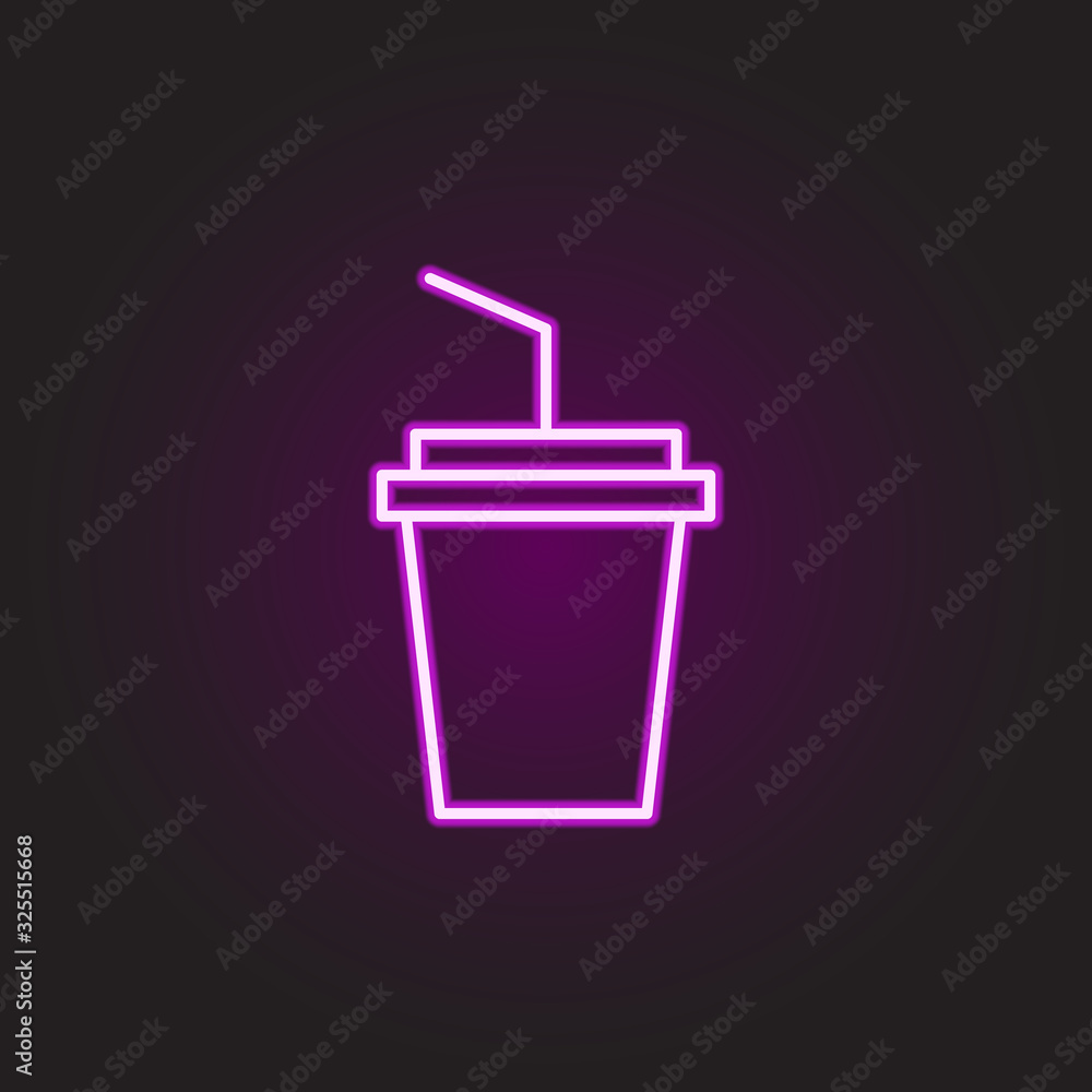Food, bag neon style icon. Simple thin line, outline vector of food and drink icons for ui and ux, website or mobile application Food, bag neon style icon. Simple thin line, outline vector of food and drink icons for ui and ux, website or mobile application