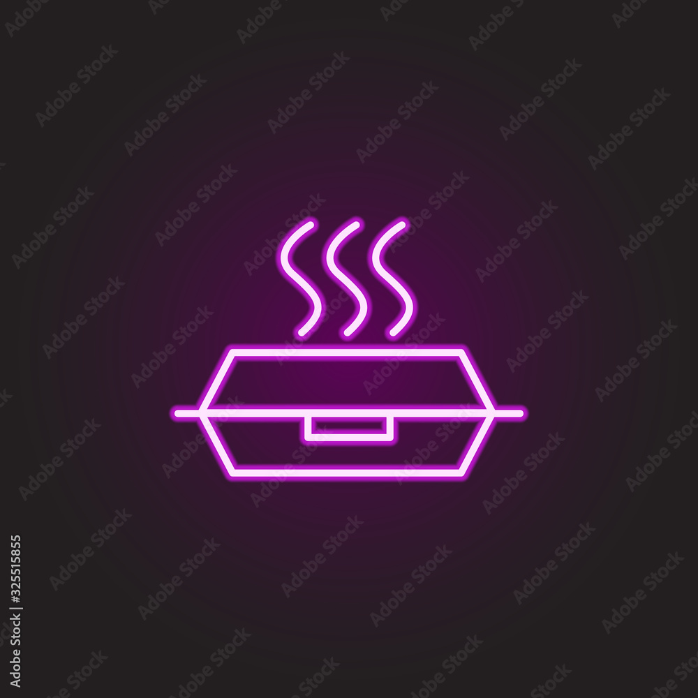 Food, chiken neon style icon. Simple thin line, outline vector of food and drink icons for ui and ux, website or mobile application Food, chiken neon style icon. Simple thin line, outline vector of food and drink icons for ui and ux, website or mobile application