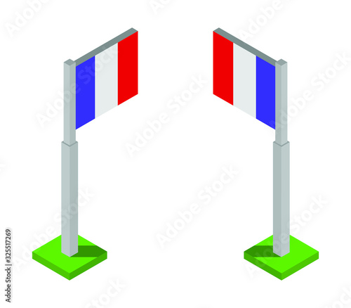 France isometric flag