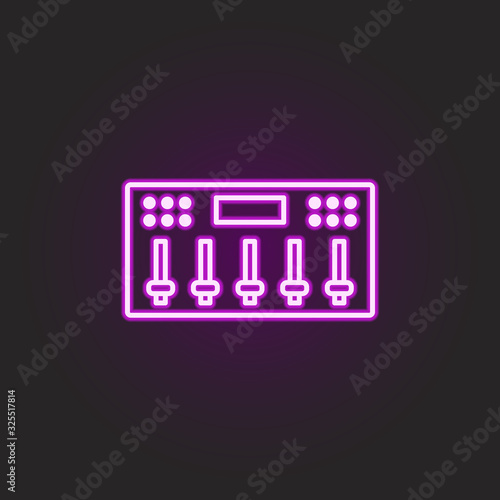 rock, equalizer, sound, control neon style icon. Simple thin line, outline vector of rock and roll icons for ui and ux, website or mobile application