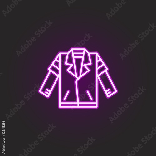 rock jacket neon style icon. Simple thin line, outline vector of rock and roll icons for ui and ux, website or mobile application