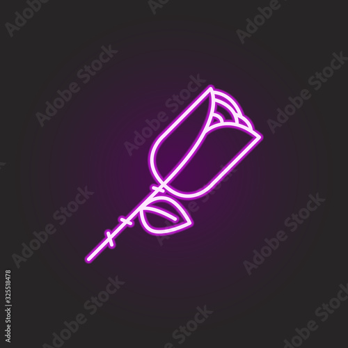 rock, rose, thorns neon style icon. Simple thin line, outline vector of rock and roll icons for ui and ux, website or mobile application