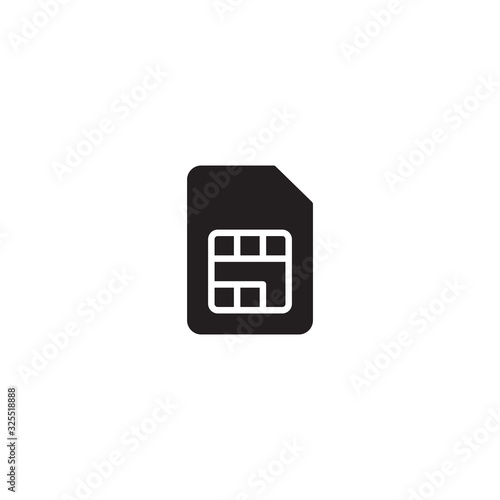 Sim card icon symbol vector illustration. Chip, mobile slot for your web site design or mobile app, graphic design, UI. EPS10. Vector illustration