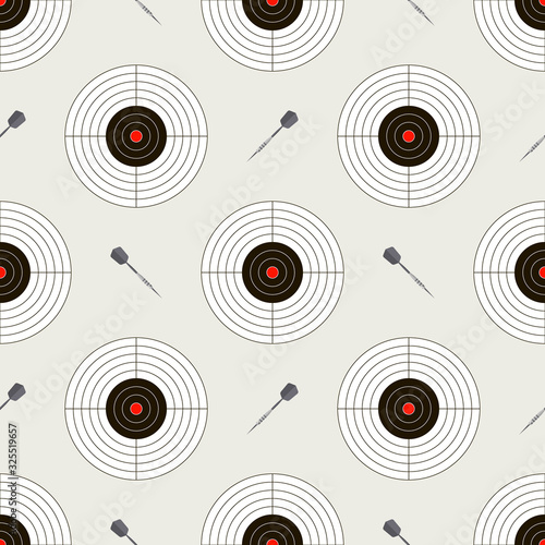 Seamless pattern with dartboards for darts game photo