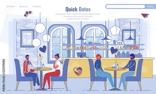 Landing Page Inviting to Quick Dates at Cafeteria