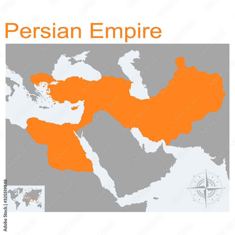 vector map of Persian Empire for your design