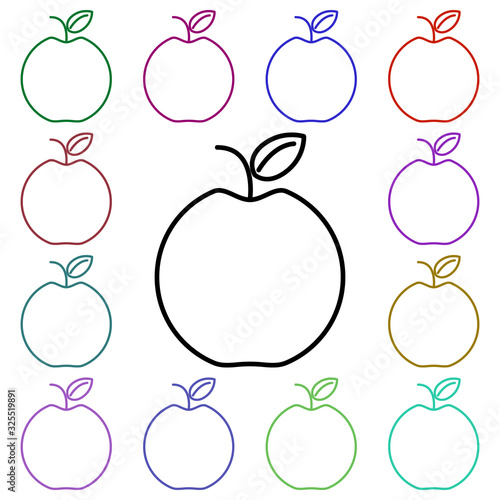 Apple multi color style icon. Simple thin line, outline vector of education icons for ui and ux, website or mobile application