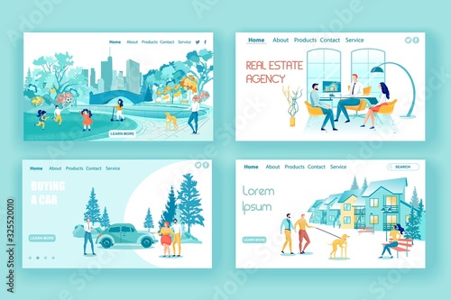Family Purchases and Recreation Landing Page Set