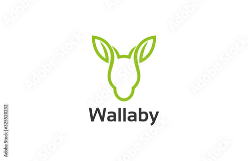 wallaby outline  logo design illustration