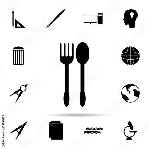 fork and spoon icon. Universal set of university life for website design and development, app development