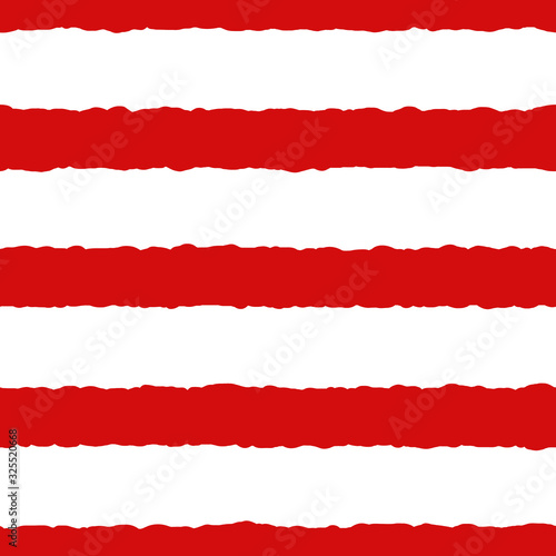 Vector seamless horizontal stripes pattern with torn paper effect. Simple design for fabric, wrapping, wallpaper, textile
