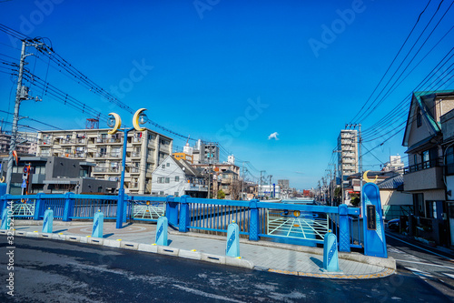石神井川 川 板橋 中板橋 やまざきはし 晴れ 青空 HDR